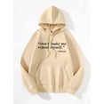 thumbnail image 3 of Whichone Mens Tall Sweatshirts Letter Graphics with Pocket Long Sleeve Hoodies Drawstring Baggy Funny Lightweight Pullover Apricot M, 3 of 9