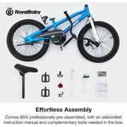 Royalbaby Freestyle 18 Kids Bicycle for Boys Girls, Ages 6-9 Years, Blue
