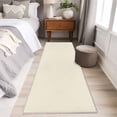 thumbnail image 5 of Cream Large Area Rugs for Bedroom Living Room, Soft Non Slip Carpet Bedside Rug, Modern Pure Beige Rectangular Floor Cover Kitchen Accent Rug 2'x6' for Dining Room/Office, 5 of 9