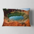 thumbnail image 2 of Designart Bauxite Mine with Lake - Landscape Photo Throw Pillow - 12x20, 2 of 5