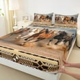 thumbnail image 4 of Feelyou 3D Rustic Horse Twin Sheet Sets, Hippie Bohemian Aztec Twin Fitted Sheet, Farmhouse Western Animal Flat Sheet, Breathable Home Decor, 3-Piece, 4 of 8