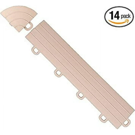 BlockTile R1US5112 Interlocking Ramp Edges with Loop, Beige, 14-Pack