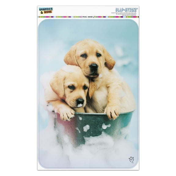 Labrador Retriever Puppies Dogs Bath Bubbles Bucket Home Business Office Sign