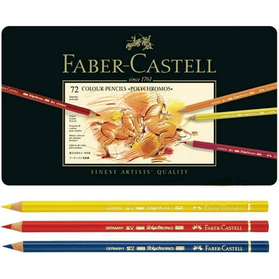 Faber Castell Polychromos Color Pencils Finest Artists Quality,Metal tin Set of 72