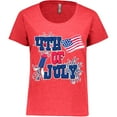 thumbnail image 3 of Inktastic 4th of July with Fireworks American Flag and Rocket Women's Plus Size T-Shirt, 3 of 5