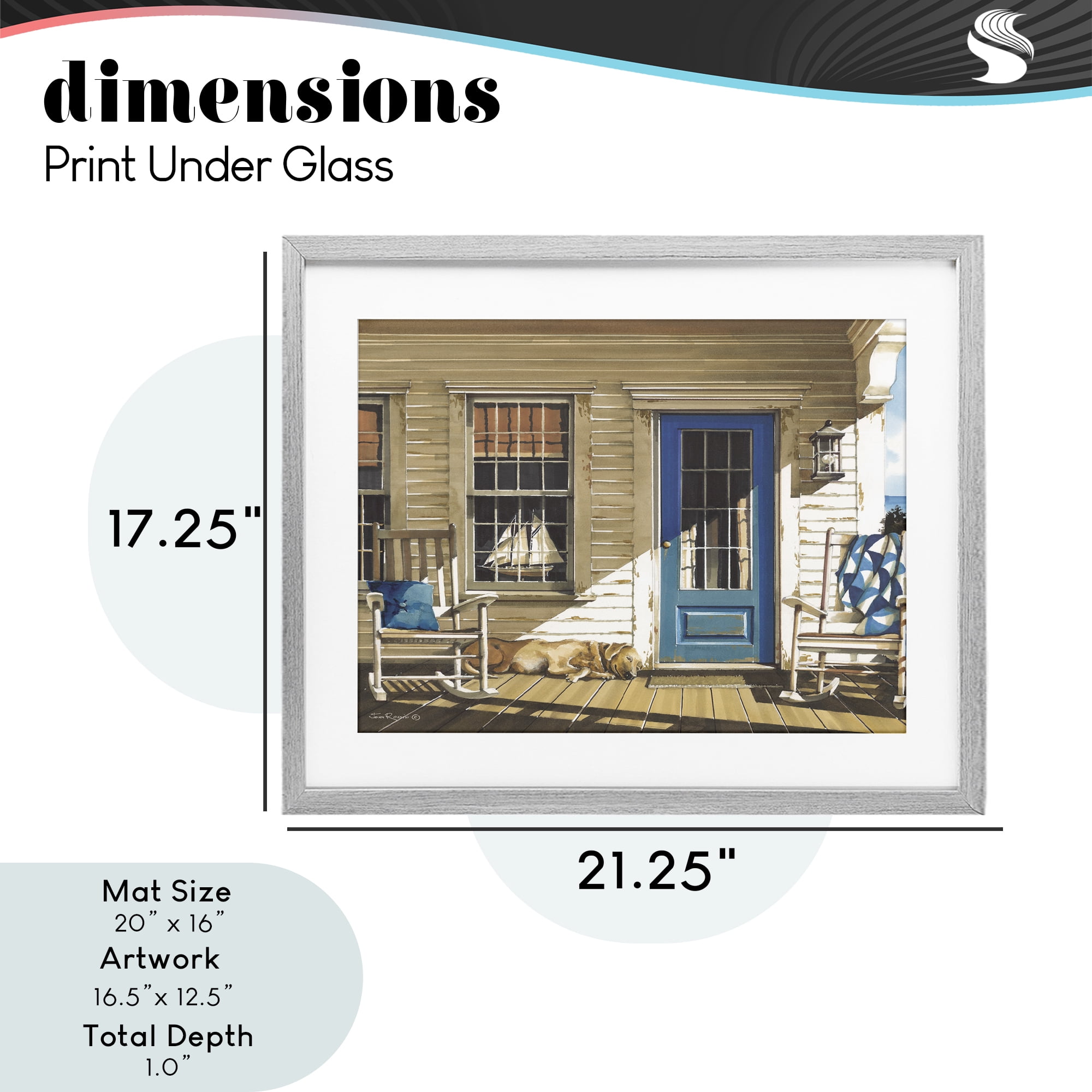 Stupell Industries Front Porch Gathering Gray Framed Print Under Glass, design by John Rossini