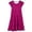 Hot Pink, variant on Girls' Round Neck Puff Sleeve Cake Dress for Kids - Everyday Party Outfit for Young Girls 4-8 Years