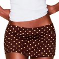 thumbnail image 3 of Jaimenalin Women'S Casual Low-Rise Solid Bodycon Mini Skirt Streetwear Brown Polka Dots M, 3 of 7
