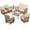 Brown Wicker/Beige Cushions, variant on Meetwarm 7 Stainless Steel All Weather Outdoor Conversation Sets with Glider and Chairs, Brown/Beige