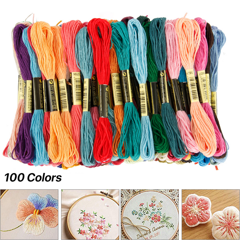 Incraftables Embroidery Thread for Bracelets 100pcs Friendship Bracelets String Making. Embroidery Floss Kit W/Needles Threaders