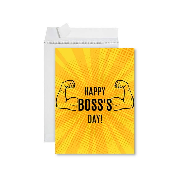 Koyal Wholesale Funny National Boss's Day Jumbo Card, Happy Boss's Day!, Blank Greeting Card with Envelope, 1-Pack