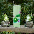 thumbnail image 2 of Frog Lotus Tumbler With Lid and Straw Stainless Steel 20oz Frog Skinny Tumbler Insulated Lotus Cup Frog Mug Water Bottle Travel Tumbler Frog Gifts for Women, 2 of 6
