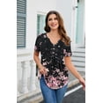 thumbnail image 3 of Zeagoo Women's Boho T-Shirts V-Neck Loose Basic Tee Button Comfy Shirts Casual Daily Wear, 3 of 8