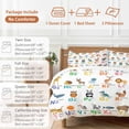 thumbnail image 6 of Alphabet Duvet Cover Set Twin Size, Cartoon Animal Cute Colorful Alphabet 4 Piece Soft Microfiber Bedding Set with 1 Duvet Cover, 1 Flat Sheet, 2 Pillowcases, 6 of 9