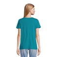 thumbnail image 3 of Time and Tru Women's Cotton V-Neck Tee with Short Sleeves, Sizes XS-XXXL, 3 of 6