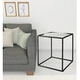 thumbnail image 3 of Suspended White Marble Black Metal Geo Side Table, 3 of 9
