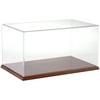 Plymor Clear Acrylic Display Case with Hardwood Base, 16" W x 10" D x 8" H