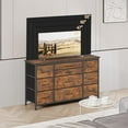 thumbnail image 5 of 55” TV Stand 10 Drawer Tv Dresser with Charging Station, Fabric Chest of Drawers with Storage, Rustic Brown, 5 of 9