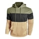 thumbnail image 4 of pstuiky camisa de manga larga para hombre, Sudadera con capucha de manga larga con bolsillo y diseño de patchwork liso informal para hombre camisetas de hombre m, 4 of 6