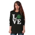 thumbnail image 5 of St Patrick's Day Shamrock Love Women's Long Sleeve T Shirt Brisco Brands L, 5 of 6