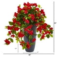 thumbnail image 2 of Nearly Natural 26in. Red Bougainvillea Artificial Plant in Planter, UV Resistant (Indoor/Outdoor), 2 of 5