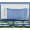 thumbnail image 2 of Your Zone Blue Stripe Twin Bedding Set for Kids, Machine Wash, 5 Pieces, 2 of 5