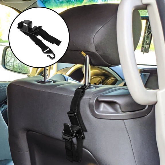 Toyandona Black Car Headrest Hook Multifunctional Organizer for Hanging Bags, Umbrellas, and Car Accessories
