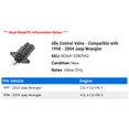 thumbnail image 2 of Idle Control Valve - Compatible with 1998 - 2004 Jeep Wrangler 1999 2000 2001 2002 2003, 2 of 2