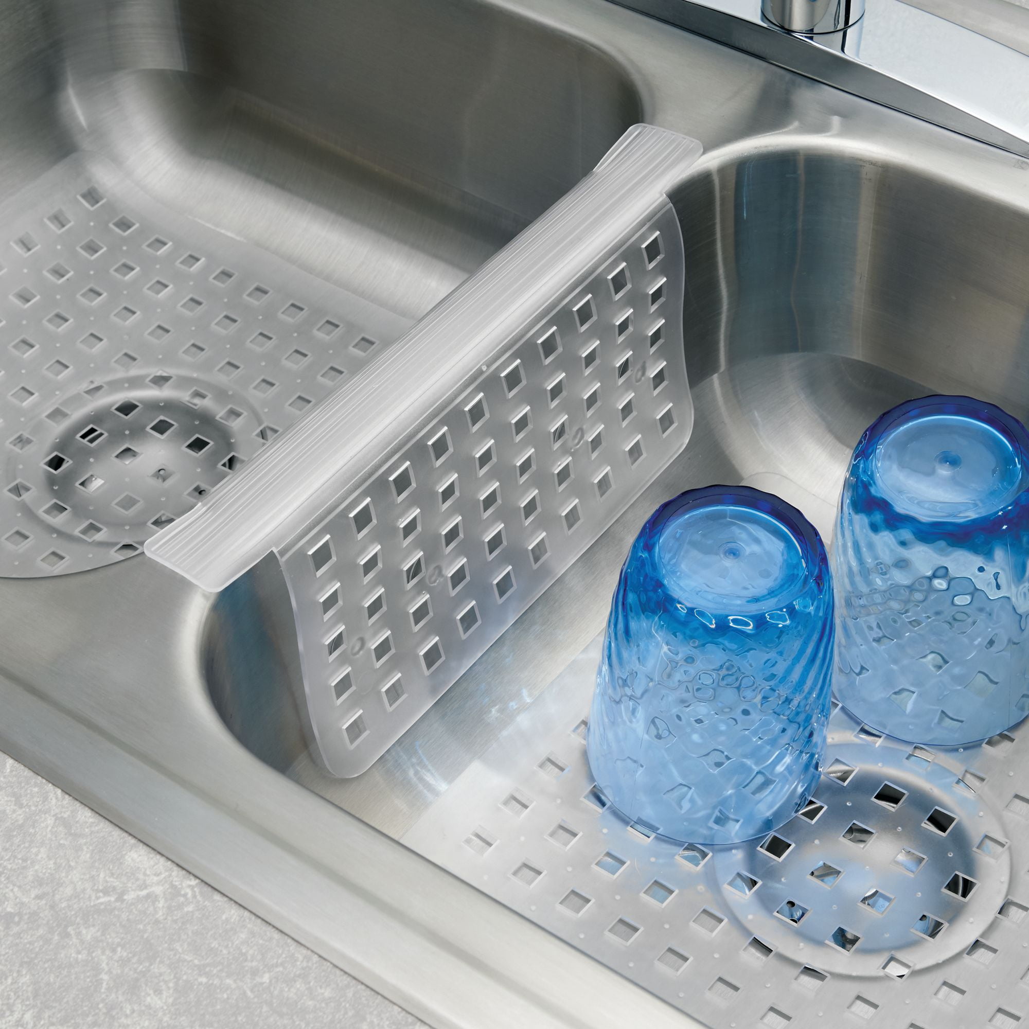 mDesign Kitchen InSink Protector Set 1 Sink Saddle, 2 Mats (Reg & L