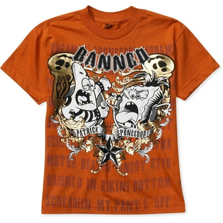 Nickelodeon - Boys' Spongebob the Squarepants Rock Banned Tee