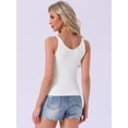 thumbnail image 4 of DARING DIVA Loungewear Sleeveless V Neck Cami Solid Casual Tops XL White, 4 of 7