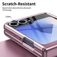 thumbnail image 4 of Clear Case for Samsung Galaxy Z Flip 5, Build in Screen Protector HD Transparent Not-Yellowing Hinge Protection Shockproof Anti-Scratch Slim Fit Phone Case Cover for Samsung Galaxy Z Flip 5, Pink, 4 of 7