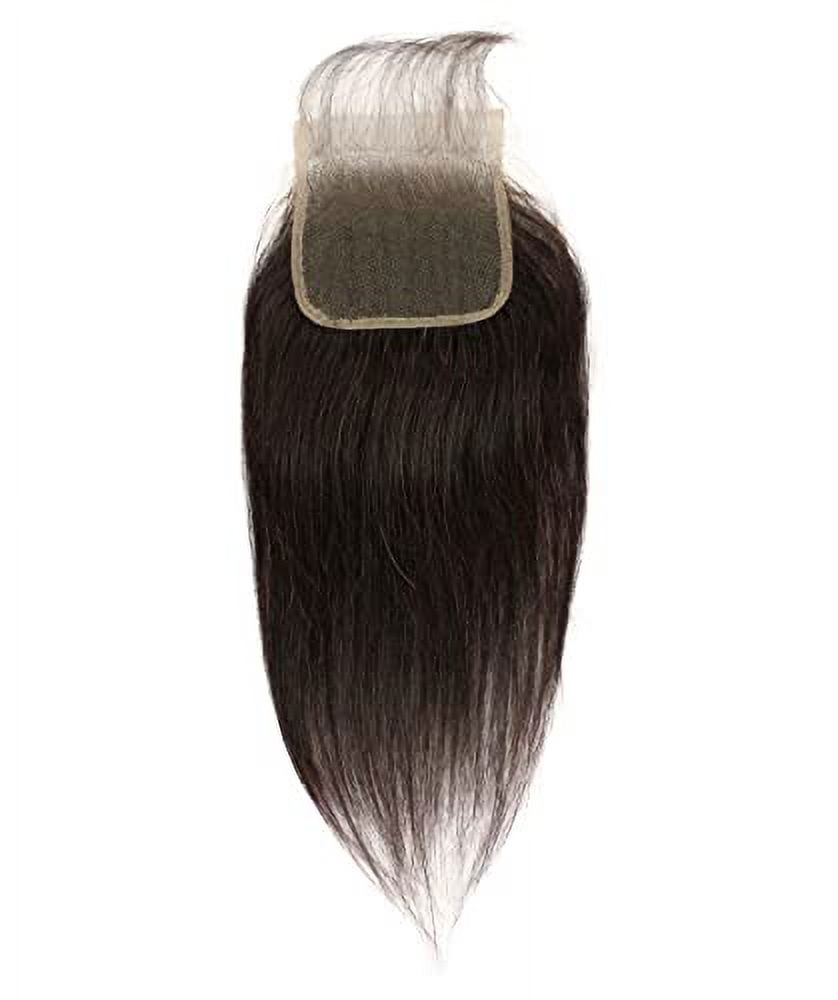 LUXLUXE Rico 100% Unprocessed A7 Grade Human Hair Bundle Free Part 4X4 Hand Tied Swiss Lace Closure