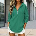 thumbnail image 2 of NOLDARES Womens Zip Up Hoodies Half Zip Pullover Fall Winter Oversized Workout Sweatshirts Y2k Zipper Jackets With Pockets(Green,L), 2 of 6