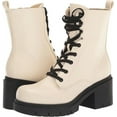 thumbnail image 6 of Nine West Juna3 Ivory Lace Up Chunky Block Heel Rounded Toe Combat Ankle Boots (Cream, 6), 6 of 6