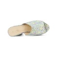 thumbnail image 4 of BLISSFUL STEP Women's Shoes Platform Sandals Floral Chunky Heels Slides Sandals Mint Green 10, 4 of 7