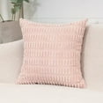 thumbnail image 4 of D-GROEE Boho Decorative Throw Pillow Covers, Soft Flannel Striped Square Cushion Case Set for Couch Sofa Bedroom Car Living Room (18x18 Inch/45x45 cm, Pink), 4 of 7