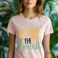 thumbnail image 5 of Love the Beach T-Shirt – Cute Summer Graphic Tee for Women and Girls, Heliconia, Size 3XL, 5 of 6