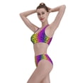 thumbnail image 6 of Picia Animal Paw Rainbow Women's High Waisted Bikini Scoop Neck Swimsuit Two Pieces Bathing Suit-Small, 6 of 8