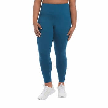 Danskin Women's Leggings Blue Medium High Waistband Pockets 7/8 Length  Stretch