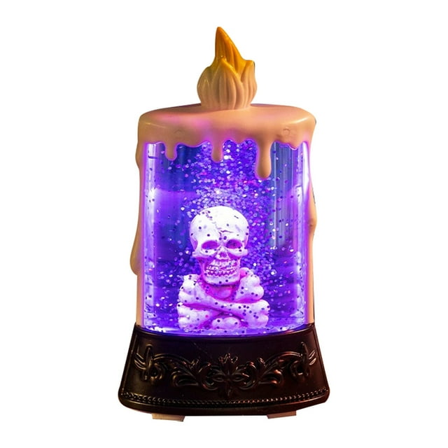 Halloween Decorations Skeleton Candle Light Flameless LED Tabletop Ornament for Parties and Events Ideal for Home Decoration