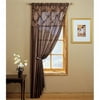 Scrunched Rosette Window Curtain (1 Panel), Chocolate