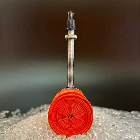 Bike Tube Road Bicycle Tubes with Tire Levers and Strips,700 * 18/32 nozzle 60mm (36g metal nozzle Orange)