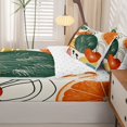 thumbnail image 5 of Homewish Boho Geometric Stripes Zipper Full Size Comforter Sets with Fitted Sheet and 2 Pillowcases,Aesthetic Artwork Zipper Bedding Set,Orange,Reversible,4pcs, 5 of 8