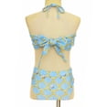 thumbnail image 3 of TiaoBug 2 Pcs Kids Girls Mermaid Bikini Swimsuit Set Fish Scales Print Halter Ruffle Swim Crop Top with Brief Swimwear Light Blue 6-8, 3 of 7
