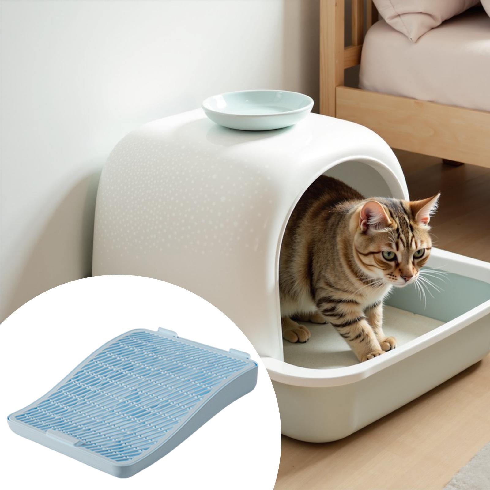 Bvdfgk Anti Slip Cat Litter Mat PP Trapping Pad Double Layer for Cat Litter Box Cabinet Blue