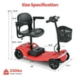 thumbnail image 6 of Segmart 4 Wheels Mobility Scooters for Seniors Best Gift,Foldable Wheelchair Device for Adults,Heavy Duty Medical Scooter Up to 20 Miles & 330lb Capacity, Red, 6 of 12