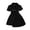 Black, variant on Girls Summer Dress Fashion Lapel Short Sleeve Lace Up Baby Dress for Toddler Kids Casual Outfit Hot Pink 4-5 Years