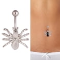 thumbnail image 4 of Women's Navel Ring Spider Design Belly Button Ring Body Piercing Jewelry, 4 of 10