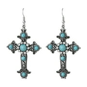 Jessica Simpson Women's Faux Turquoise Cross Earrings